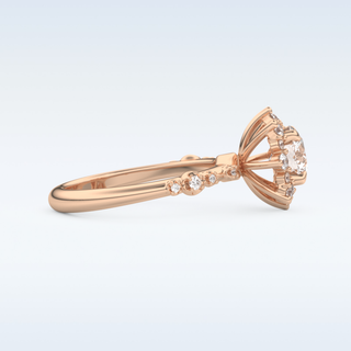 1.03 CT Cluster Engagement Ring Featuring Round Moissanite
