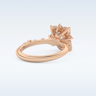 1.03 CT Cluster Engagement Ring Featuring Round Moissanite