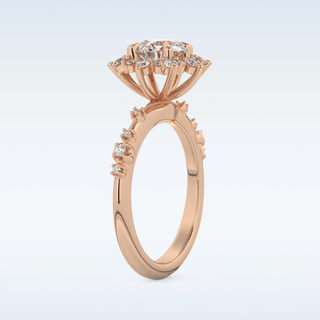 1.03 CT Cluster Engagement Ring Featuring Round Moissanite