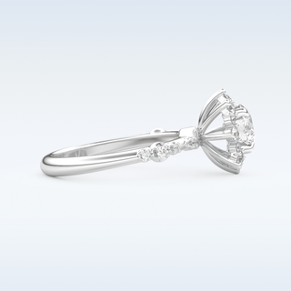 1.03 CT Cluster Engagement Ring Featuring Round Moissanite
