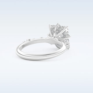 1.03 CT Cluster Engagement Ring Featuring Round Moissanite