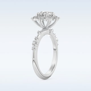 1.03 CT Cluster Engagement Ring Featuring Round Moissanite