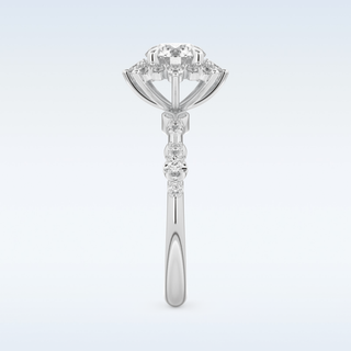 1.03 CT Cluster Engagement Ring Featuring Round Moissanite