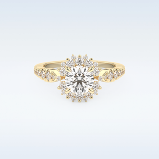 1.03 CT Cluster Engagement Ring Featuring Round Moissanite