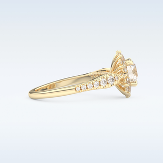 1.03 CT Cluster Engagement Ring Featuring Round Moissanite