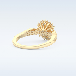 1.03 CT Cluster Engagement Ring Featuring Round Moissanite