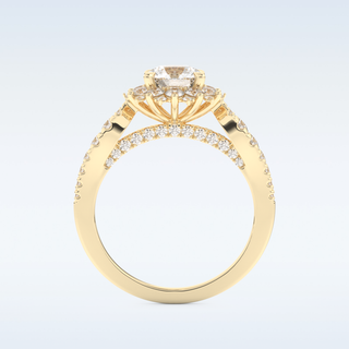 1.03 CT Cluster Engagement Ring Featuring Round Moissanite