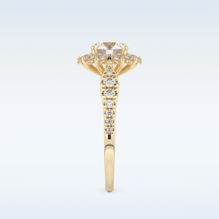1.03 CT Cluster Engagement Ring Featuring Round Moissanite