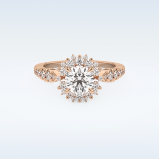 1.03 CT Cluster Engagement Ring Featuring Round Moissanite