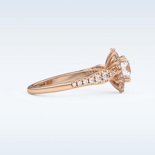 1.03 CT Cluster Engagement Ring Featuring Round Moissanite