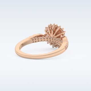 1.03 CT Cluster Engagement Ring Featuring Round Moissanite