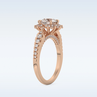 1.03 CT Cluster Engagement Ring Featuring Round Moissanite