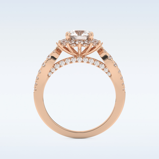 1.03 CT Cluster Engagement Ring Featuring Round Moissanite