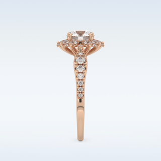 1.03 CT Cluster Engagement Ring Featuring Round Moissanite