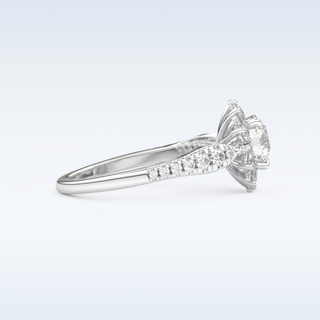 1.03 CT Cluster Engagement Ring Featuring Round Moissanite