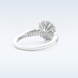 1.03 CT Cluster Engagement Ring Featuring Round Moissanite