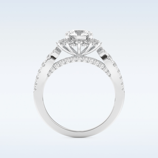 1.03 CT Cluster Engagement Ring Featuring Round Moissanite