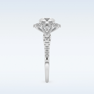 1.03 CT Cluster Engagement Ring Featuring Round Moissanite