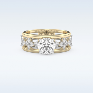 1 CT Pave Engagement Ring Featuring Round Moissanite