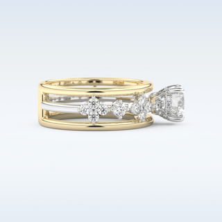 1 CT Pave Engagement Ring Featuring Round Moissanite