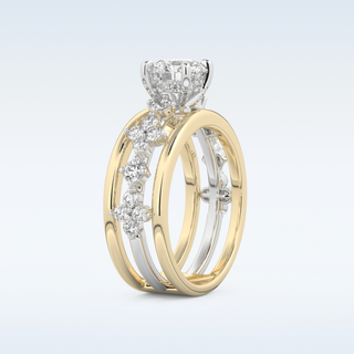 1 CT Pave Engagement Ring Featuring Round Moissanite