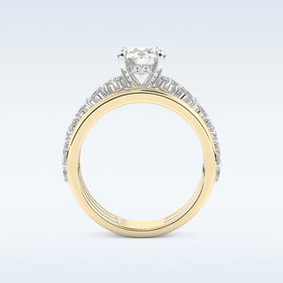 1 CT Pave Engagement Ring Featuring Round Moissanite