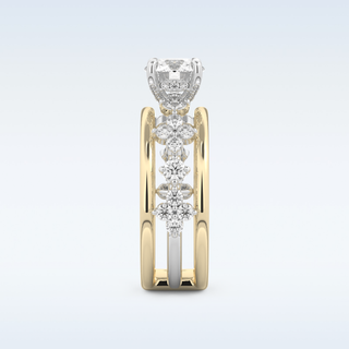 1 CT Pave Engagement Ring Featuring Round Moissanite