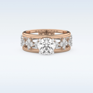 1 CT Pave Engagement Ring Featuring Round Moissanite