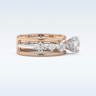 1 CT Pave Engagement Ring Featuring Round Moissanite