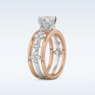 1 CT Pave Engagement Ring Featuring Round Moissanite