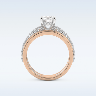 1 CT Pave Engagement Ring Featuring Round Moissanite