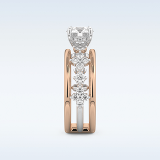 1 CT Pave Engagement Ring Featuring Round Moissanite