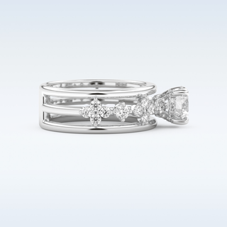 1 CT Pave Engagement Ring Featuring Round Moissanite