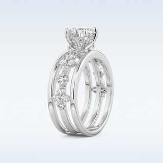 1 CT Pave Engagement Ring Featuring Round Moissanite