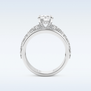1 CT Pave Engagement Ring Featuring Round Moissanite