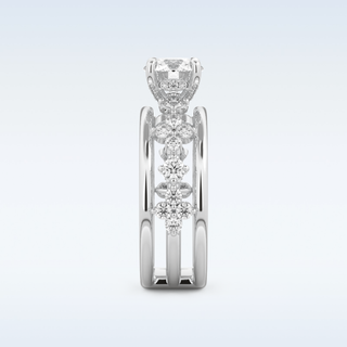 1 CT Pave Engagement Ring Featuring Round Moissanite