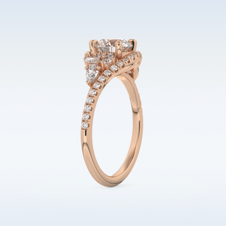 1 CT Cluster Engagement Ring Featuring Round Moissanite