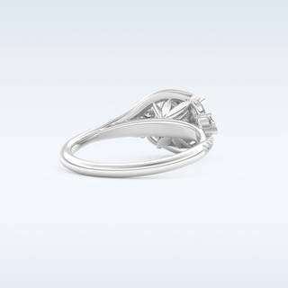 1 CT Cluster Engagement Ring Featuring Round Moissanite
