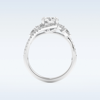 1 CT Cluster Engagement Ring Featuring Round Moissanite