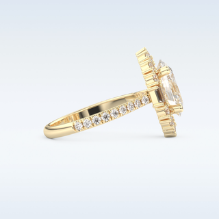 2.39 CT Cluster Engagement Ring Featuring Oval Moissanite