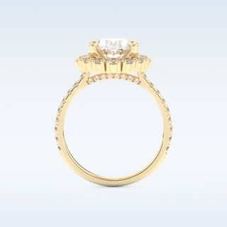 2.39 CT Cluster Engagement Ring Featuring Oval Moissanite