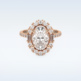 2.39 CT Cluster Engagement Ring Featuring Oval Moissanite