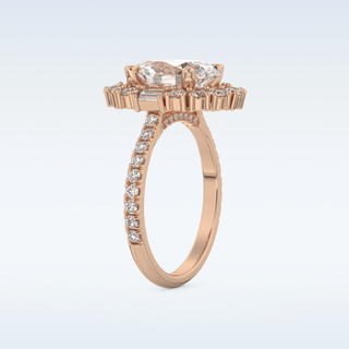 2.39 CT Cluster Engagement Ring Featuring Oval Moissanite