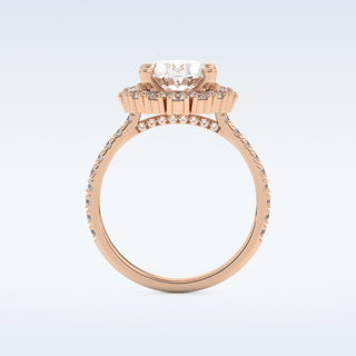 2.39 CT Cluster Engagement Ring Featuring Oval Moissanite