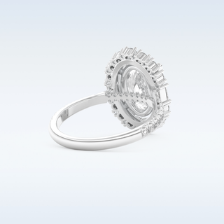 2.39 CT Cluster Engagement Ring Featuring Oval Moissanite