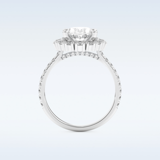 2.39 CT Cluster Engagement Ring Featuring Oval Moissanite