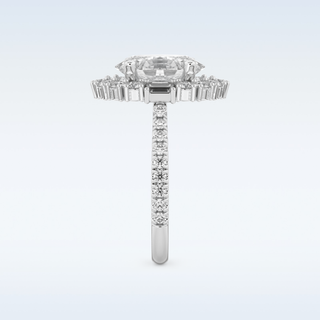 2.39 CT Cluster Engagement Ring Featuring Oval Moissanite