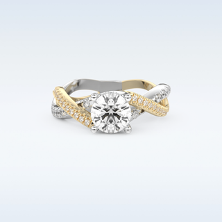 1 CT Pave Engagement Ring Featuring Round Moissanite