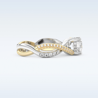 1 CT Pave Engagement Ring Featuring Round Moissanite
