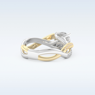 1 CT Pave Engagement Ring Featuring Round Moissanite